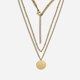 Layered Gold Coin Pendant Necklace