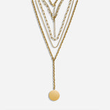 Amber Layered Lariat Necklace