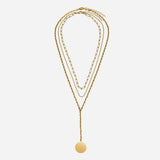 Amber Layered Lariat Necklace